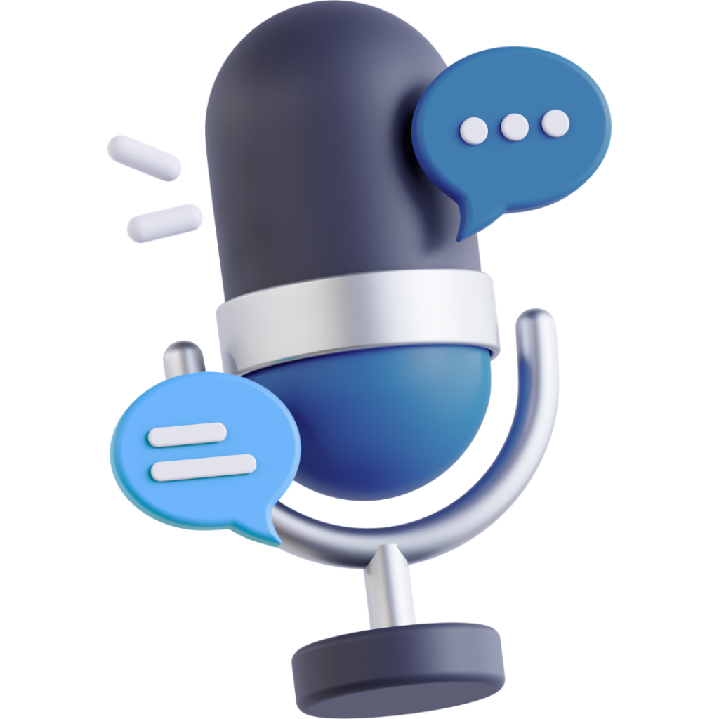 3D icon of a microphone representing the Interviews & Podcasts page on Neuromonitoring Analytics Network