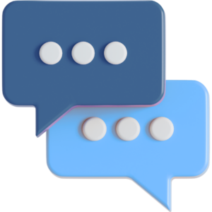 3D icon of speech bubbles representing the Discord page on Neuromonitoring Analytics Network