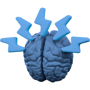 3d Icon of a brain, representing the spreading depolarization topic page on Neuromonitoring Analytics Network